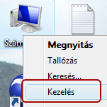 Számítógép -> Kezelés