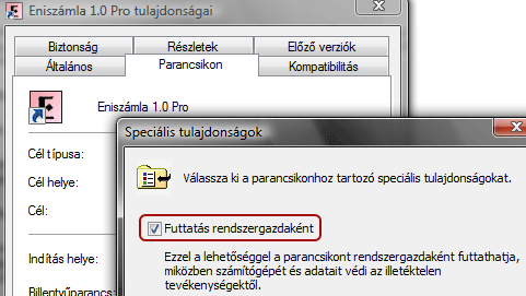 Parancsikon futtatása rendszergazdaként