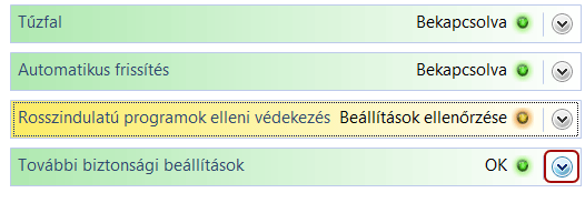 További biztonsági beállítások
